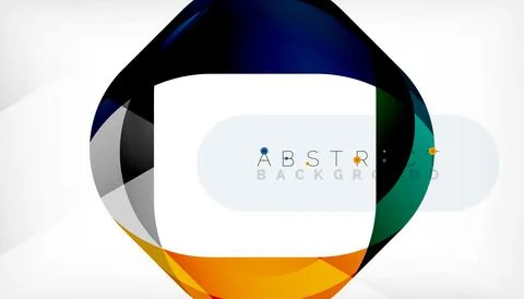 Abstract square shape with overlapping waves, minimal geometric background Illustrazione stock