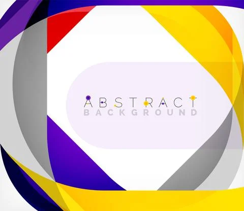 Abstract square shape with overlapping waves, minimal geometric background Stock Illustration