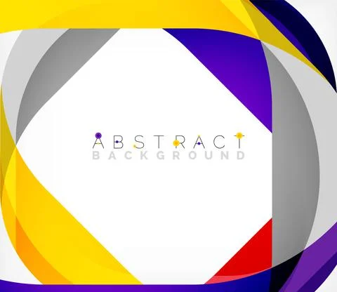 Abstract square shape with overlapping waves, minimal geometric background 스톡 일러스트
