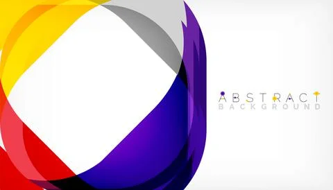 Abstract square shape with overlapping waves, minimal geometric background Stock Illustration