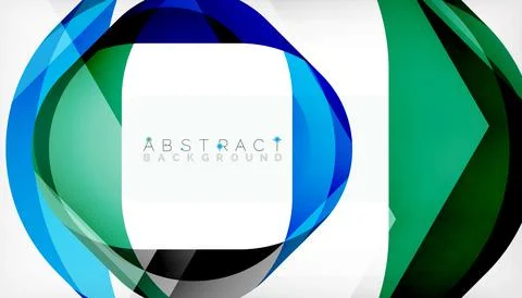 Abstract square shape with overlapping waves, minimal geometric background Illustrazione stock