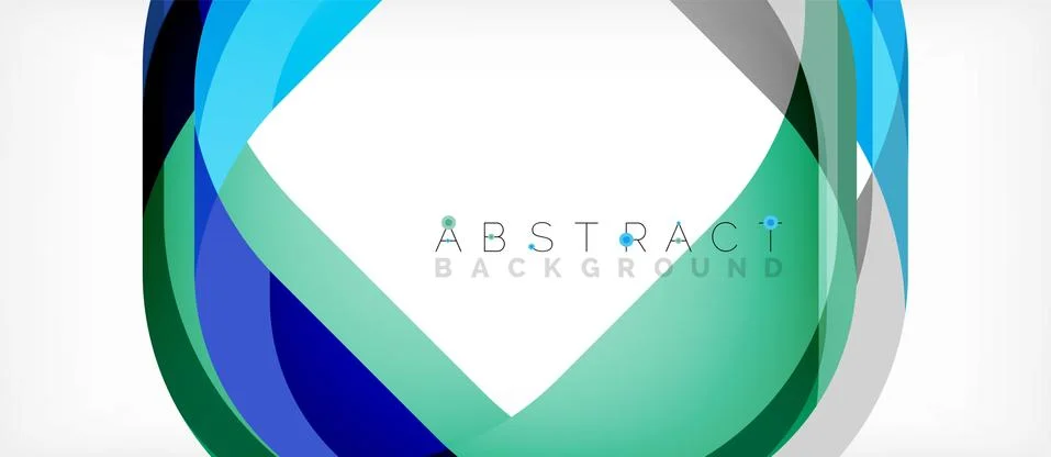 Abstract square shape with overlapping waves, minimal geometric background Illustrazione stock