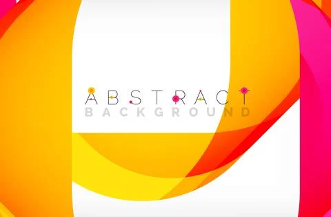 Abstract square shape with overlapping waves, minimal geometric background Illustrazione stock