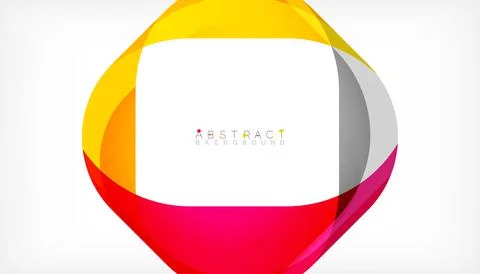 Abstract square shape with overlapping waves, minimal geometric background Illustrazione stock