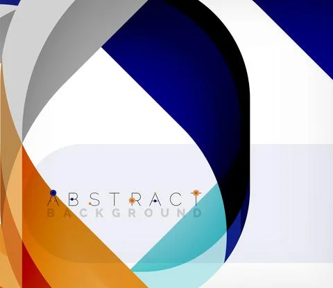 Abstract square shape with overlapping waves, minimal geometric background Stock Illustration