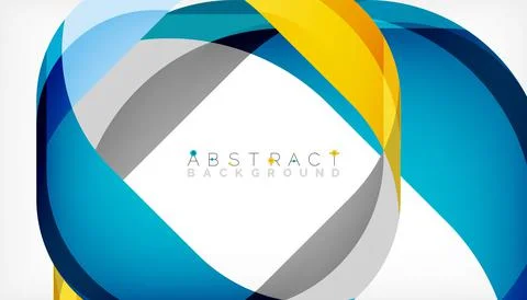 Abstract square shape with overlapping waves, minimal geometric background Illustrazione stock