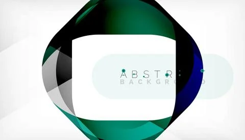 Abstract square shape with overlapping waves, minimal geometric background Stock Illustration