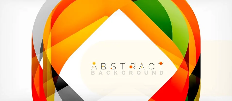 Abstract square shape with overlapping waves, minimal geometric background Stock Illustration