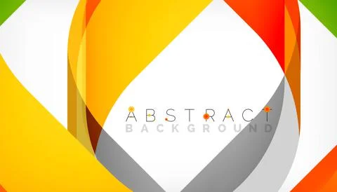 Abstract square shape with overlapping waves, minimal geometric background Illustrazione stock