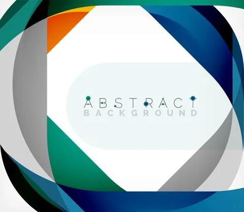 Abstract square shape with overlapping waves, minimal geometric background Stock Illustration