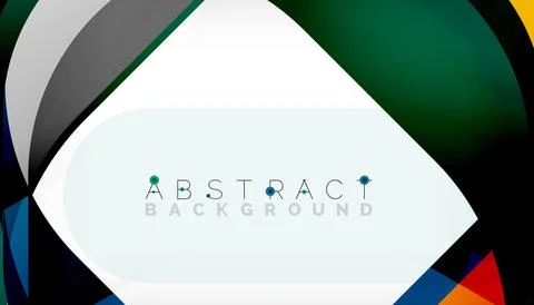 Abstract square shape with overlapping waves, minimal geometric background Stock Illustration