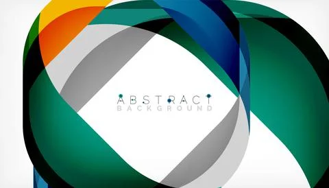 Abstract square shape with overlapping waves, minimal geometric background Illustrazione stock