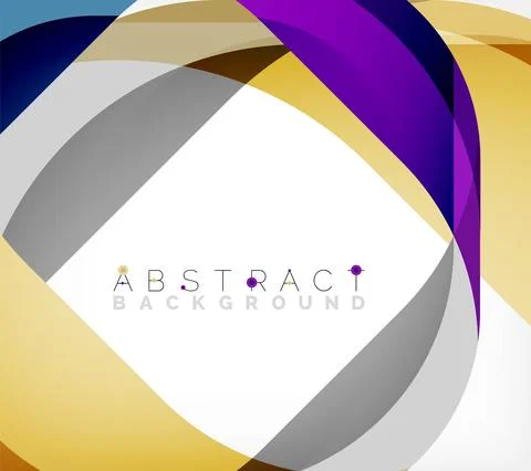 Abstract square shape with overlapping waves, minimal geometric background Illustrazione stock