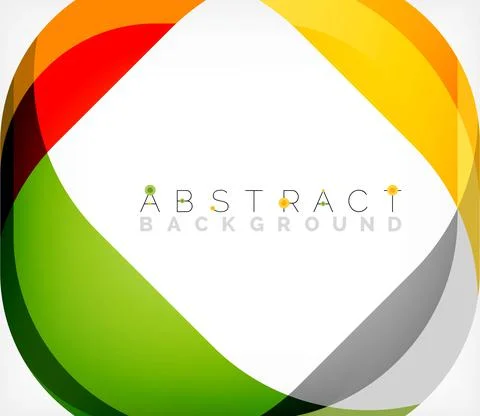 Abstract square shape with overlapping waves, minimal geometric background Illustrazione stock