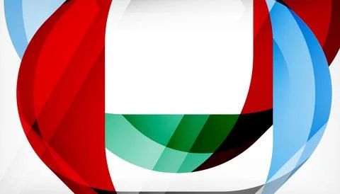 Abstract square shape with overlapping waves, minimal geometric background 스톡 일러스트