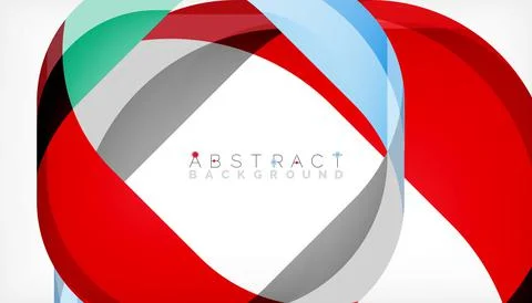 Abstract square shape with overlapping waves, minimal geometric background Stock Illustration