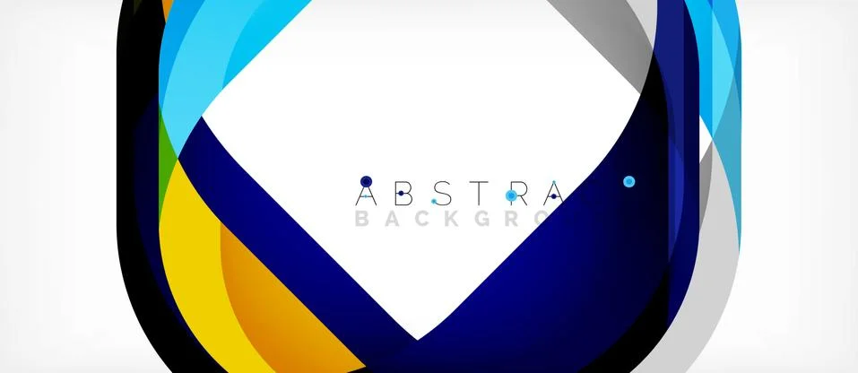 Abstract square shape with overlapping waves, minimal geometric background 스톡 일러스트