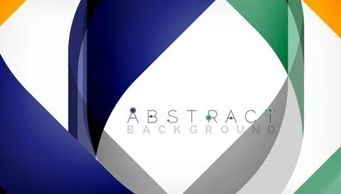 Abstract square shape with overlapping waves, minimal geometric background Stock Illustration