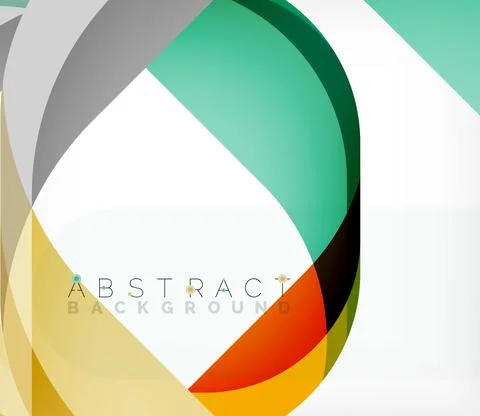 Abstract square shape with overlapping waves, minimal geometric background Stock Illustration