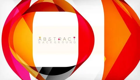 Abstract square shape with overlapping waves, minimal geometric background Illustrazione stock