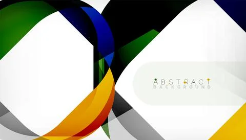 Abstract square shape with overlapping waves, minimal geometric background Illustrazione stock