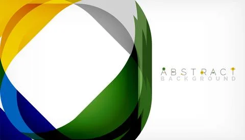 Abstract square shape with overlapping waves, minimal geometric background Illustrazione stock