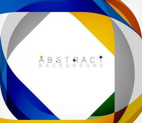 Abstract square shape with overlapping waves, minimal geometric background 스톡 일러스트