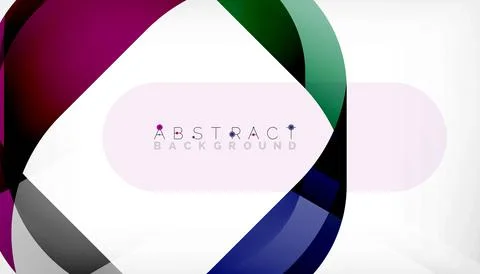 Abstract square shape with overlapping waves, minimal geometric background Stock Illustration