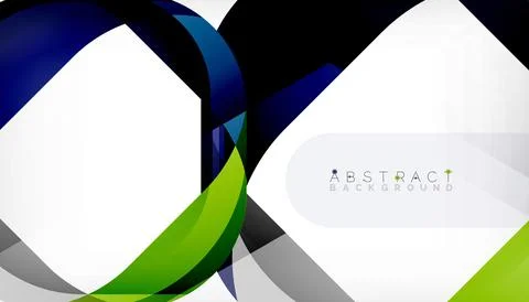 Abstract square shape with overlapping waves, minimal geometric background Stock Illustration