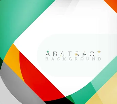 Abstract square shape with overlapping waves, minimal geometric background Illustrazione stock