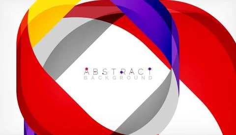 Abstract square shape with overlapping waves, minimal geometric background Illustrazione stock