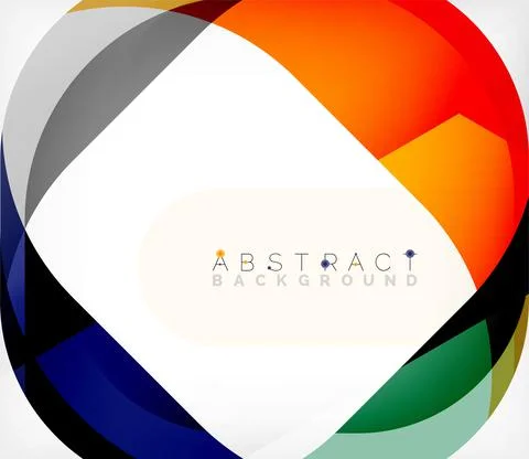 Abstract square shape with overlapping waves, minimal geometric background Illustrazione stock