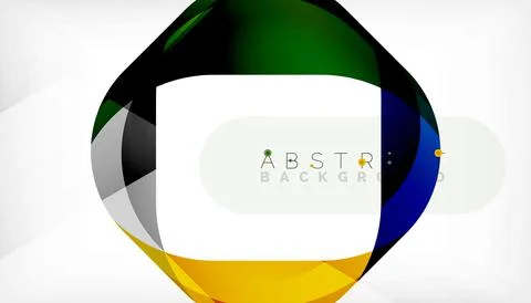 Abstract square shape with overlapping waves, minimal geometric background Illustrazione stock