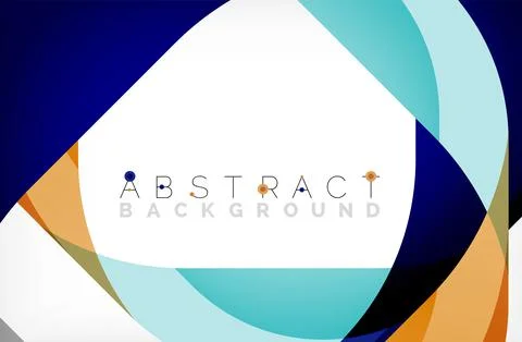 Abstract square shape with overlapping waves, minimal geometric background Stock Illustration