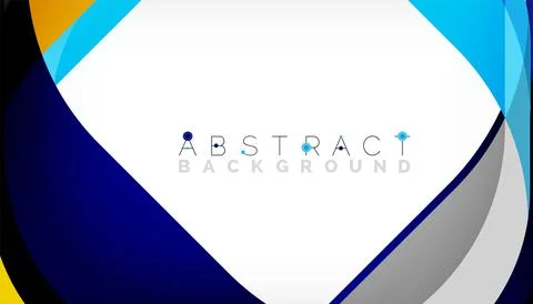 Abstract square shape with overlapping waves, minimal geometric background Illustrazione stock