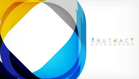 Abstract square shape with overlapping waves, minimal geometric background Stock Illustration