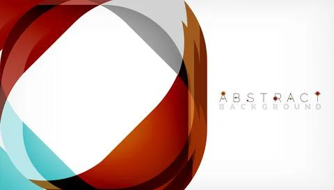 Abstract square shape with overlapping waves, minimal geometric background Stock Illustration