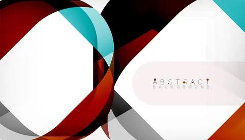 Abstract square shape with overlapping waves, minimal geometric background Illustrazione stock