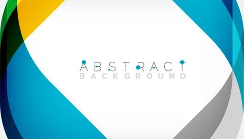 Abstract square shape with overlapping waves, minimal geometric background Stock Illustration