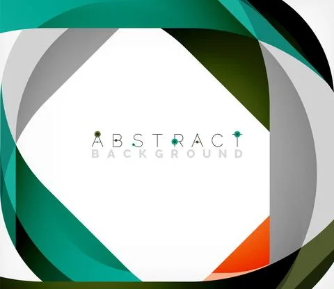 Abstract square shape with overlapping waves, minimal geometric background Illustrazione stock
