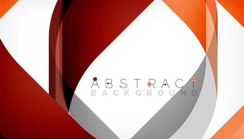 Abstract square shape with overlapping waves, minimal geometric background Illustrazione stock