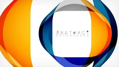 Abstract square shape with overlapping waves, minimal geometric background Stock Illustration