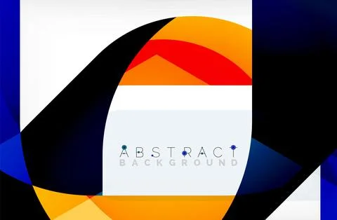 Abstract square shape with overlapping waves, minimal geometric background Stock Illustration