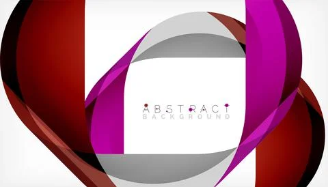 Abstract square shape with overlapping waves, minimal geometric background 스톡 일러스트