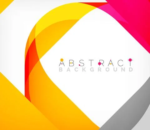 Abstract square shape with overlapping waves, minimal geometric background Stock Illustration