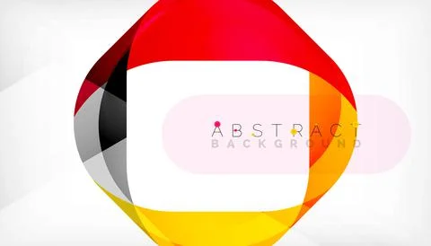 Abstract square shape with overlapping waves, minimal geometric background Stock Illustration