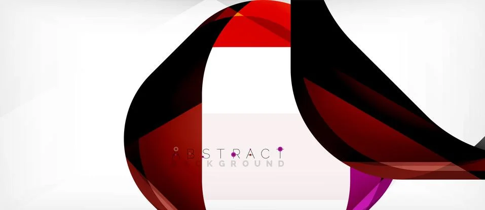 Abstract square shape with overlapping waves, minimal geometric background Stock Illustration