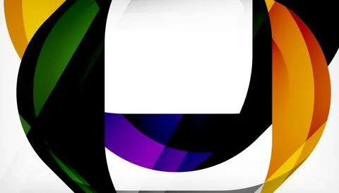 Abstract square shape with overlapping waves, minimal geometric background Stock Illustration