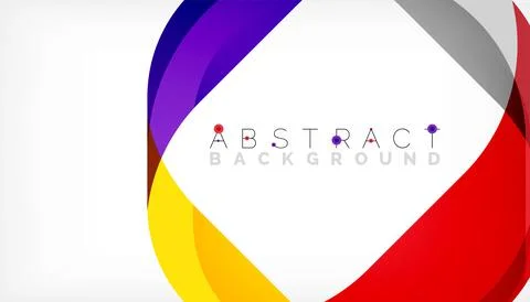 Abstract square shape with overlapping waves, minimal geometric background Stock Illustration