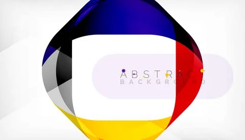 Abstract square shape with overlapping waves, minimal geometric background Illustrazione stock